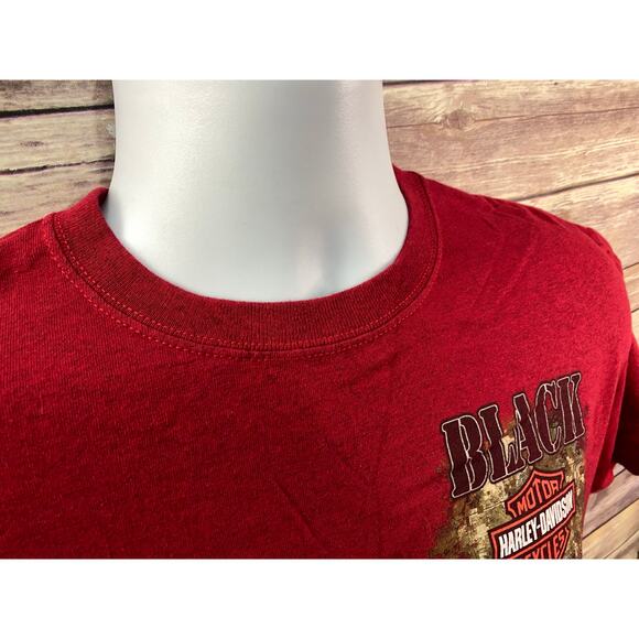 Harley-Davidson Black Hills Rapid City SD T-Shirt Red Graphic Tee Size Medium - Picture 11 of 11